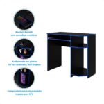 Mesa Gamer Ergonômica com Espaço para Setup Completo, mais conforto, organização e desempenho para jogos e home office - Imagem 7