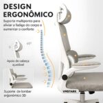 Cadeira de Escritório VMSTARK ergonômica: conforto, apoio lombar e ajustes para home office e trabalho - Imagem 4