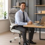 Cadeira de Escritório VMSTARK ergonômica: conforto, apoio lombar e ajustes para home office e trabalho - Imagem 7