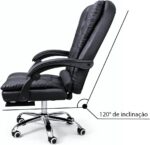 Cadeira de Escritório Ergonômica Presidente: conforto, reclínio 120° e apoio retrátil para longas jornadas. - Imagem 4