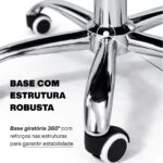 Cadeira de Escritório Ergonômica Presidente: conforto, reclínio 120° e apoio retrátil para longas jornadas. - Imagem 6