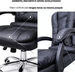 Cadeira de Escritório Ergonômica Presidente: conforto, reclínio 120° e apoio retrátil para longas jornadas. - Imagem 8