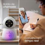 Câmera de Segurança Inteligente WiFi 3MP com giro 360, visão noturna e áudio bidirecional para monitoramento completo. - Imagem 3