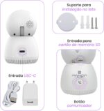 Câmera de Segurança Inteligente WiFi 3MP com giro 360, visão noturna e áudio bidirecional para monitoramento completo. - Imagem 9