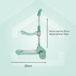 Patinete Infantil 2 em 1 Velorad Kids Z-Rader Verde com assento, luzes LED e música para diversão e segurança de 1 a 5 anos. - Imagem 5