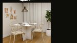 Mesa Reta de Jantar e Escritório Moderna 77cm: design funcional, altura ideal e versatilidade para salas e home office - Imagem 4
