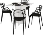 Mesa Reta de Jantar e Escritório Moderna 77cm: design funcional, altura ideal e versatilidade para salas e home office - Imagem 9