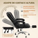 Cadeira de Escritório Presidente Ergonômica com apoio retrátil, encosto reclinável e conforto premium para home office. - Imagem 3