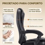 Cadeira de Escritório Presidente Ergonômica com apoio retrátil, encosto reclinável e conforto premium para home office. - Imagem 4