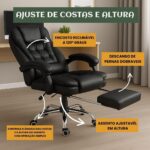 Cadeira de Escritório Presidente Ergonômica com apoio retrátil, encosto reclinável e conforto premium para home office. - Imagem 8