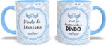 Kit 2 Canecas Dinda e Dindo Personalizadas 325ml, presente emocionante para convite de padrinhos de batismo com nome personalizável. - Imagem 3