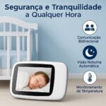 Babá Eletrônica VB603 com câmera, visão noturna e áudio 2 vias para monitorar bebê com segurança e praticidade. - Imagem 7