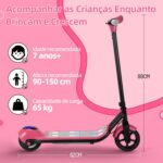 HONEYWHALE E2 Patinete Elétrico Infantil 138W, até 15km/h, 8km de autonomia e luzes LED coloridas para crianças de 6 a 12 anos. - Imagem 4