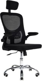 Cadeira de escritório Flink Healer preta com encosto de cabeça, conforto ergonômico e apoio para longas horas de trabalho - Imagem 3