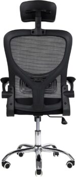 Cadeira de escritório Flink Healer preta com encosto de cabeça, conforto ergonômico e apoio para longas horas de trabalho - Imagem 4
