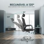 Cadeira de escritório Flink Healer preta com encosto de cabeça, conforto ergonômico e apoio para longas horas de trabalho - Imagem 5