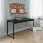 Mesa Escrivaninha Compacta Estilo Industrial Preta: ideal para home office com estrutura firme e design moderno. - Imagem 3