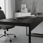 Mesa Escrivaninha Compacta Estilo Industrial Preta: ideal para home office com estrutura firme e design moderno. - Imagem 4