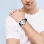 LIGE relógio masculino de couro à prova d’água com cronógrafo e calendário, ideal para uso casual e negócios - Imagem 4
