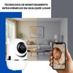 Câmera Babá Eletrônica WiFi 1080p Premium: monitoramento 360°, visão noturna e alertas no celular para mais segurança. - Imagem 7