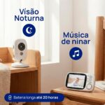 Babá Eletrônica com Câmera: visão noturna, áudio bidirecional, VOX e sensor de temperatura para mais segurança ao bebê. - Imagem 3