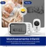 Babá Eletrônica com Câmera: visão noturna, áudio bidirecional, VOX e sensor de temperatura para mais segurança ao bebê. - Imagem 4