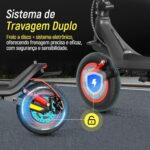 HONEYWHALE M1 MAX: 500W, 32km/h, 22km de autonomia e suspensão dupla para mobilidade urbana confortável. - Imagem 5
