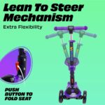SKIDEE Patinete infantil ajustável com 3 rodas, assento removível e rodas de LED: segurança e diversão para crianças de 3 a 5 anos - Imagem 4