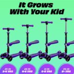 SKIDEE Patinete infantil ajustável com 3 rodas, assento removível e rodas de LED: segurança e diversão para crianças de 3 a 5 anos - Imagem 5