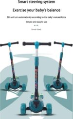 Scooter infantil com luz e música, altura ajustável e rodas brilhantes para diversão segura de 2 a 10 anos - Imagem 4