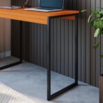 Mesa Escrivaninha Computador Notebook Home Office 90cm Nature/Preto: compacta, funcional e ideal para seu home office. - Imagem 4