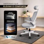 Cadeira de Escritório Ergonômica BlidShop: conforto premium, apoio lombar e suporte de até 120kg para seu home office. - Imagem 8
