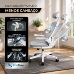 Cadeira de Escritório Ergonômica BlidShop: conforto premium, apoio lombar e suporte de até 120kg para seu home office. - Imagem 9