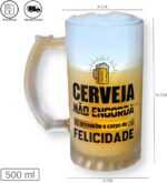 Caneca de Vidro Premium 500ml: presente elegante e resistente para cerveja, chopp, churrasco e festas. - Imagem 3