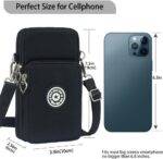 Bolsa tiracolo feminina pequena de nylon preta, ideal para carregar o celular com praticidade e estilo. - Imagem 3