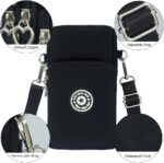 Bolsa tiracolo feminina pequena de nylon preta, ideal para carregar o celular com praticidade e estilo. - Imagem 4