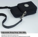 Bolsa tiracolo feminina pequena de nylon preta, ideal para carregar o celular com praticidade e estilo. - Imagem 5