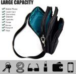 Bolsa tiracolo feminina pequena de nylon preta, ideal para carregar o celular com praticidade e estilo. - Imagem 6