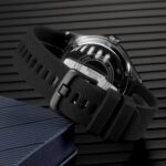 BERNY relógio masculino em aço inoxidável com quartzo, resistente à água e função dia e data para uso esportivo e elegante - Imagem 4