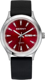 BERNY relógio masculino em aço inoxidável com quartzo, resistente à água e função dia e data para uso esportivo e elegante - Imagem 8