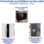 Kit Fechadura Eletrônica AGL Ultra Card Preta com 10 chaves digitais, alta segurança e acesso rápido para portas e portões. - Imagem 6