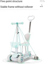 Scooter infantil 3 em 1 ajustável com rodas que piscam, segura, leve e ideal para crianças de 2 a 10 anos. - Imagem 4