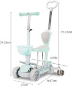 Scooter infantil 3 em 1 ajustável com rodas que piscam, segura, leve e ideal para crianças de 2 a 10 anos. - Imagem 7