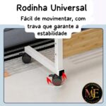 Mesa Portátil Ajustável com Rodinhas para Notebook: conforto, mobilidade e praticidade para home office e estudo - Imagem 8