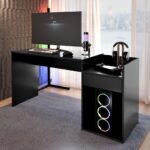 Escrivaninha Mesa Gamer EROS preto/vermelho: tampo amplo, estrutura robusta e conforto ergonômico para seu setup. - Imagem 4