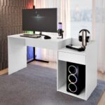 Escrivaninha Mesa Gamer EROS preto/vermelho: tampo amplo, estrutura robusta e conforto ergonômico para seu setup. - Imagem 5
