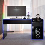 Escrivaninha Mesa Gamer EROS preto/vermelho: tampo amplo, estrutura robusta e conforto ergonômico para seu setup. - Imagem 7