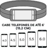 Cinto Elástico Esportivo com 3 Bolsos: segurança e praticidade para correr e caminhar com celular e objetos sempre à mão - Imagem 6