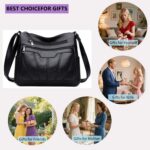 Bolsa de ombro feminina em couro PU grande, moderna e espaçosa com vários bolsos para comprar com praticidade e estilo - Imagem 4