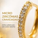 Brinco de Argola Mini Zircônia Dourado: brilho delicado e elegante para купить? - Imagem 3